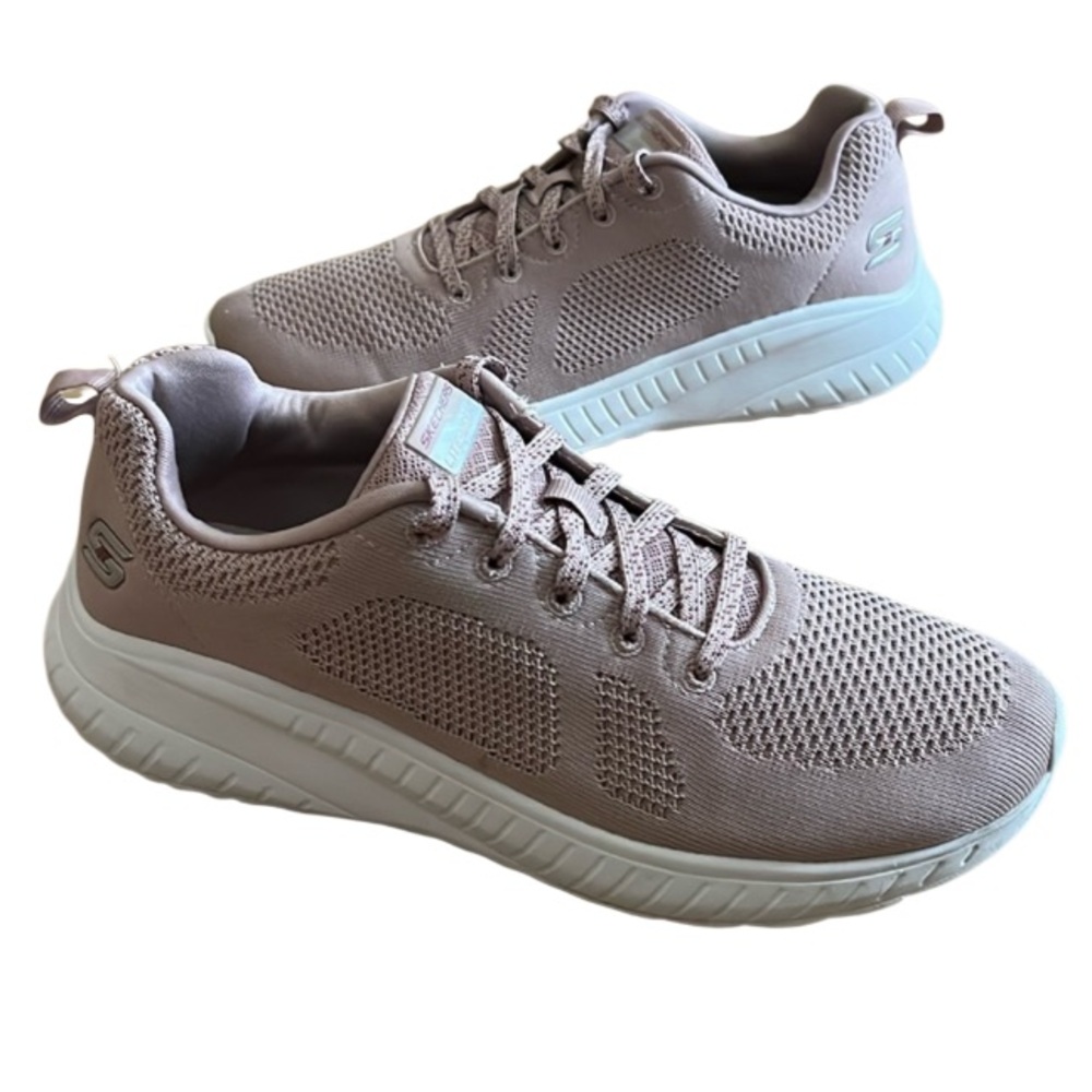 SKECHERS BOBS SQUAD CHAOS WOMENS SNEAKERS MAUVE HUGS FOOT ABSORBS IMPACT SIZE 9 - Picture 2 of 12